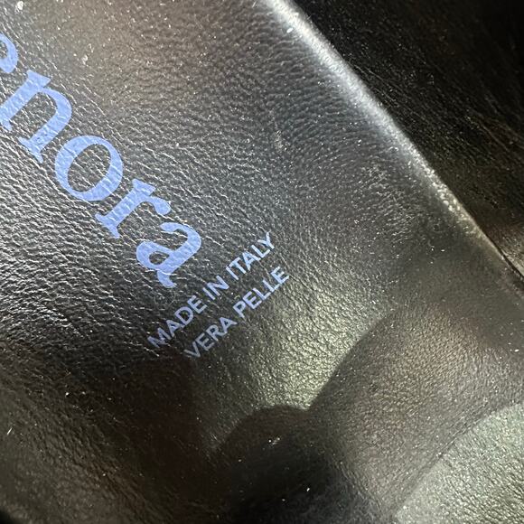 Antenora Black Double Buckle Strap Slide Sandals - Picture 4 of 6